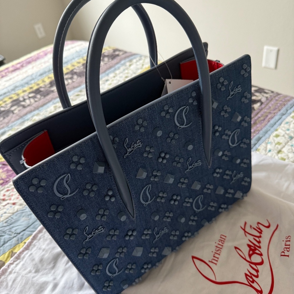 Christian Louboutin Paloma Medium Top Handle in Loubinthesky Denim